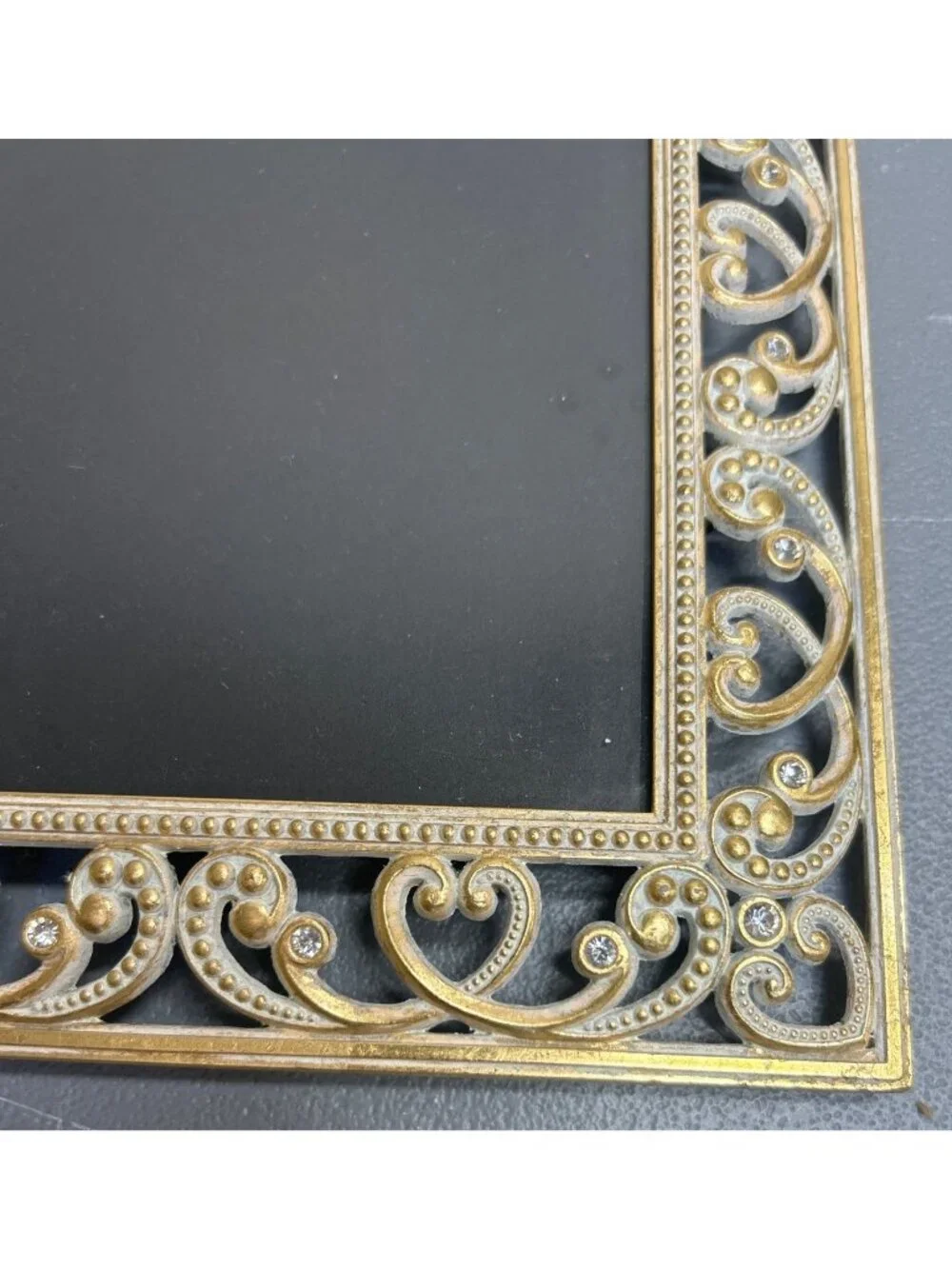 Gold Tone Scroll Filigree Picture Frame 8x10 Hollywood Regency Style Ornate